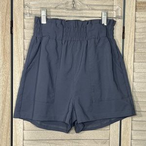FREEPRANCE Shorts Paperbag Waist Blue/Gray-Small